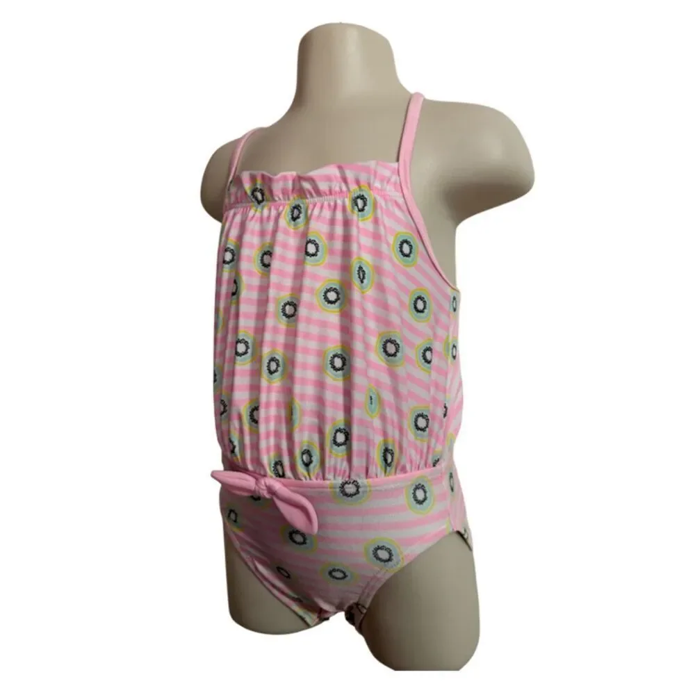 Stripped Pink & White Swimsuit